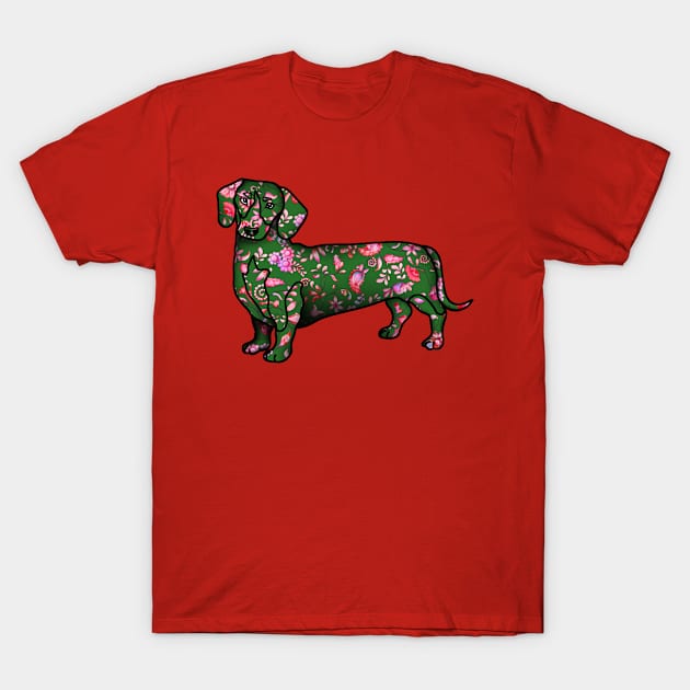 Christmas Dachshund T-Shirt by Zodiart